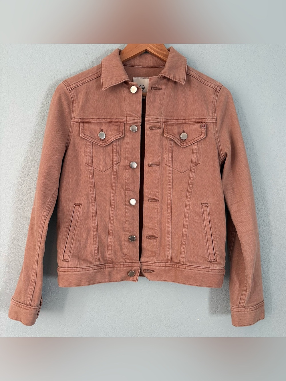 AG Adriano Goldschmied blush pink Mya Denim Trucker Jacket NWOT
